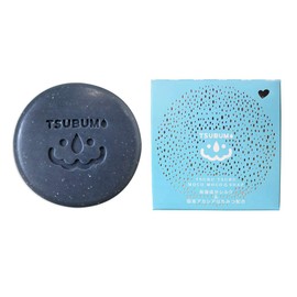 TSUBUMO Tsubumo, Potapotsu with Zara, Pore Tsuru, Skin Solid, Soap, Mineral Soap, For Face & Body, 3.2 oz (90 g), Botanical Aroma, Natural Scrub, Fluffy, Smooth, Dense Foam, Argan Oil, Hypoallergenic, For Sensitive Skin, Made in Japan