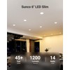 Sunco 12 Pack Recessed Lighting 6 Inch LED, Canless Ceiling