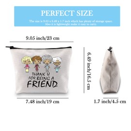 GJTIM Golden Inspired being Friend Gift Thank You for being a Friend Funny Friendship Cosmetics Bag Gift (being Friend Cosmetic Bag CA)