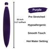 Purple Braiding Hair Pre Stretched Hypoallergenic Boho Hair for Braiding