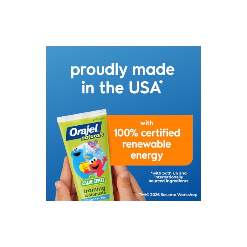 Orajel Kids Elmo Training Toothpaste Fluoride-Free; #1 Pediatrician Recommended Fluoride-Free