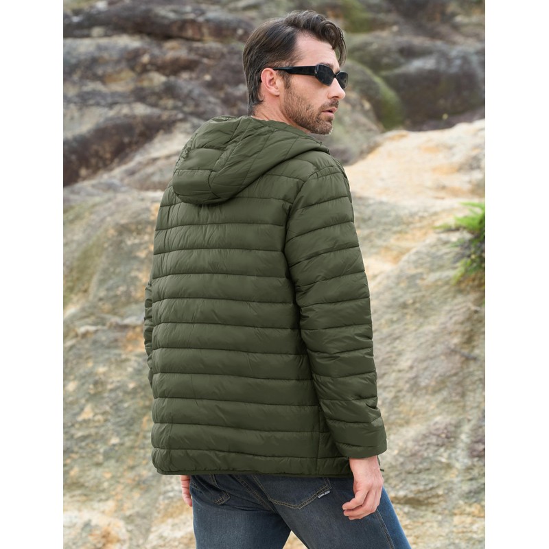 MAGCOMSEN Mens Winter Jacket Lightweight Padded Jacket for Men Packable