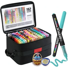 Yolaka 192 Colors Acrylic Paint Markers, Water Based Acrylic Marker Set Soft Brush Tip Paint Pens for Rock Painting, Egg, Wood, Canvas, DIY Crafts Making