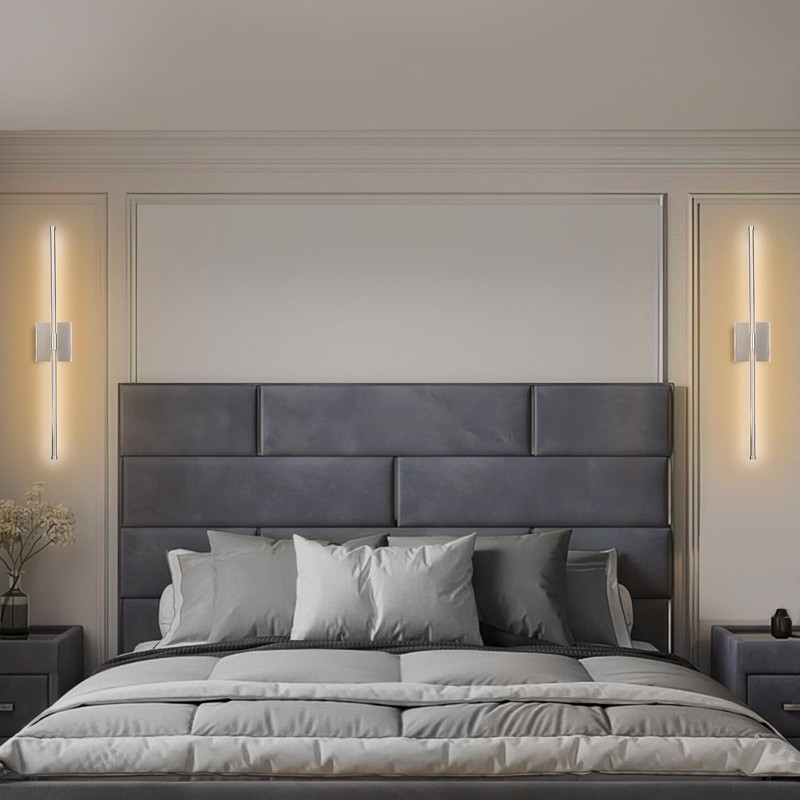 Goosebrite Modern LED Wall Sconces Set of Two, Hardwired Wall