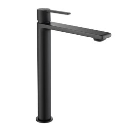 Casta Diva Tall Bathroom Faucet for Vessel Sink Lead-Free Brass Single Handle Bathroom Faucet Single Hole Lavatory Faucets Tool Free Installation (Black)