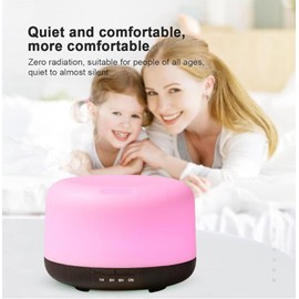 Air Humidifier & Aroma Diffuser with LED Lights Home Fragrance Room Decor Essential Oil Diffuser Humidifiers for Bedroom Car Air Freshener(White/Dark Wood)