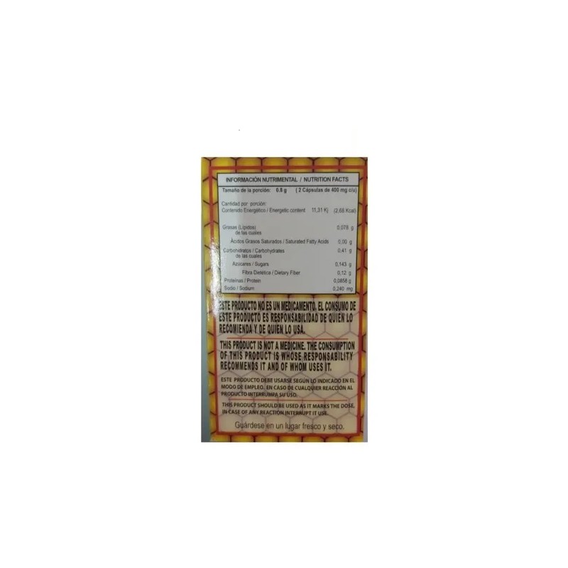 Polen De Flores 50 Capsulas 20 G Anemia Vitaminas Minerales
