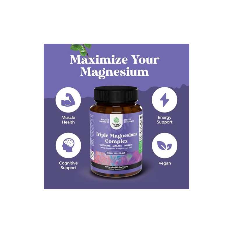 Natures Craft- Complemento Triple Complejo de Magnesio Elemental Taurato y