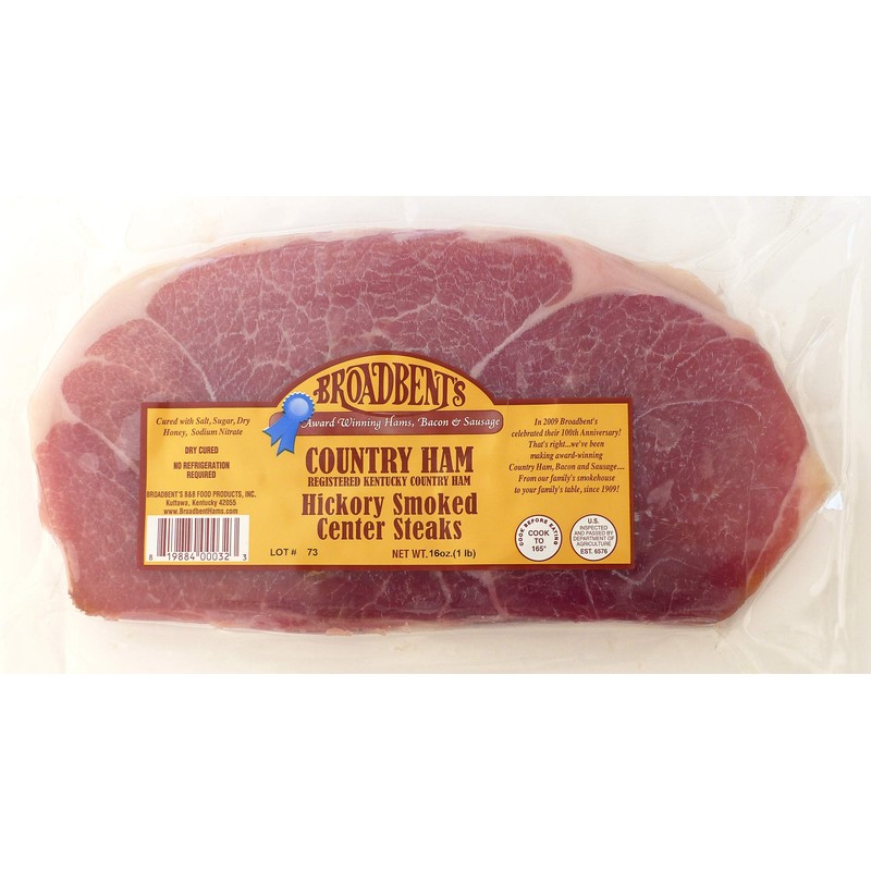 Julia's Pantry Country Ham Hickory Smoked Center Steaks 1# Package