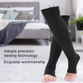 Compression Socks, Compression Socks with Zip, Compression Socks for Men and Women, Sports Calf Knee Support Varicose Relief Socks (Black/L/XL), black
