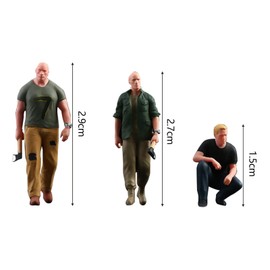 F Fityle 3Pcs 1/64 Scale Mini Figure Tiny People Micro Architectural Men Doll Painted for DIY Scene Building Kits Accessories Layout