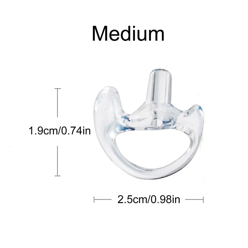 YNIBST Replacement Earmold for Acoustic Coil Tube Headset(Clear 2 Pairs)