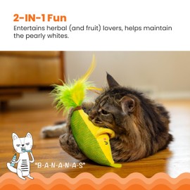 Catstages Peelin' Good Banana Kicker Dental Catnip Toy, Yellow