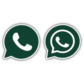 SRE INVENTION Whatsapp Social Media Logo Stickers Pack of 2, 4"" Height- for Car Truck Laptop Toolbox Decor Fun Colourful Designs, Green, SRE-WHATSAPP LOGO-1