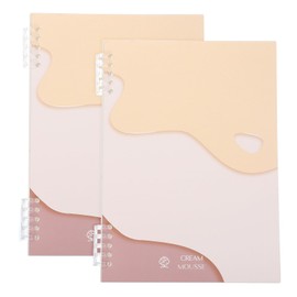 PATIKIL 10"x7" Inch Spiral Notebook, 2 Pcs Reusable Discbound Journal Binder, Refillable Planner for Meeting Work Graduation Birthday Gift, Cream Light Yellow