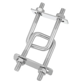 PATIKIL Square U-Bolts, M8x25x75mm Square Bend U-Bolt 304 Stainless Steel Pole U Bolt with Nut Plate Washer for Boat Trailer Camping Sailboat, Pack of 2