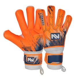 CONNECT Children's Football Goalkeeper Gloves with Super Grip Latex Goalkeeper Gloves Children, Boys & Girls, Junior, Football Goalkeeper Gloves for Training (Fluorescent Orange, 7)