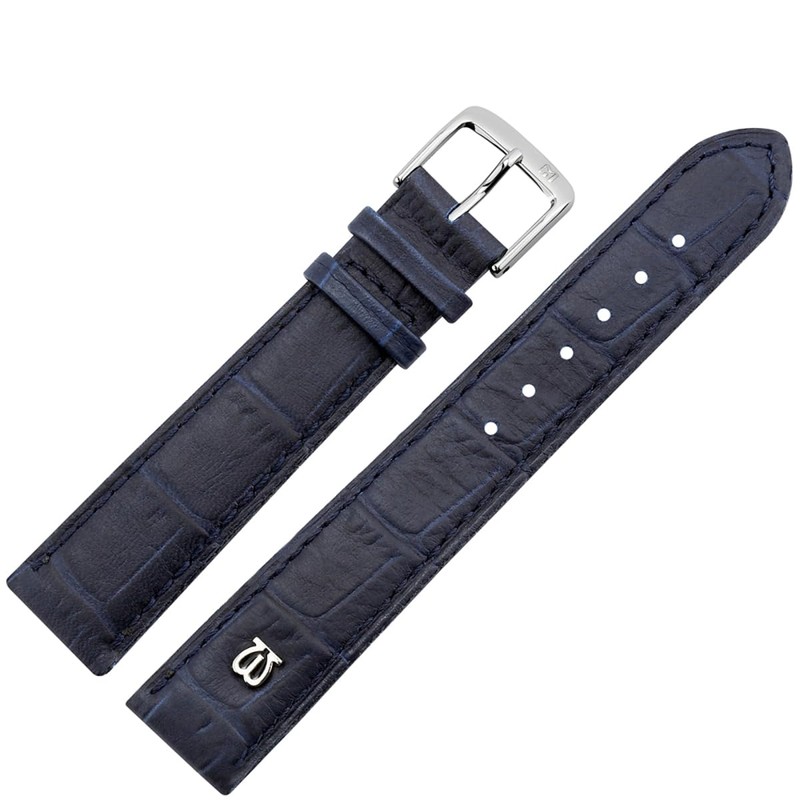 MARBURGER Watch Strap 20 mm Leather Alligator Embossing with Stitching