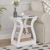 FROMJBEST End Table with Charging Station, Side Table with USB