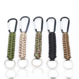ieron Paracord Keychain with Carabiner Braided Lanyard Ring Hook Clip for Keys Flashlight Camping Hiking Outdoor Backpack 5 Pack, carabiner key ring
