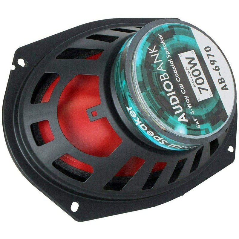 2 Audiobank 6x9 700 Watt 3-Way Red Car Audio Stereo