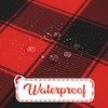 MikiUp Checkered Round Christmas Tablecloth - Waterproof and Washable Gingham