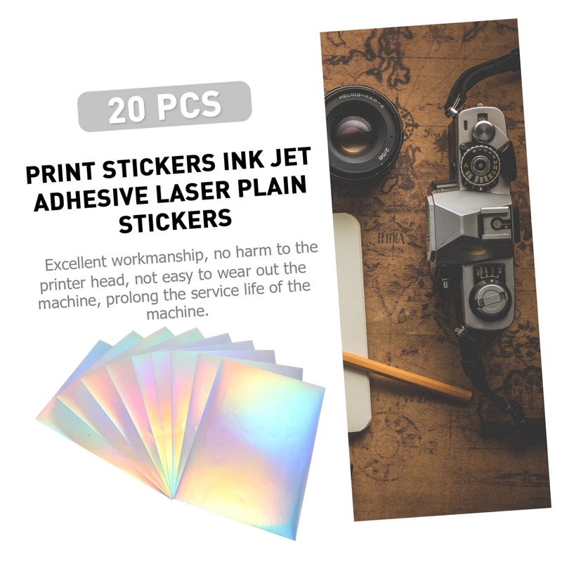 Operitacx 20pcs Printing Stickers Portable Printer Mini Printer Tape Small