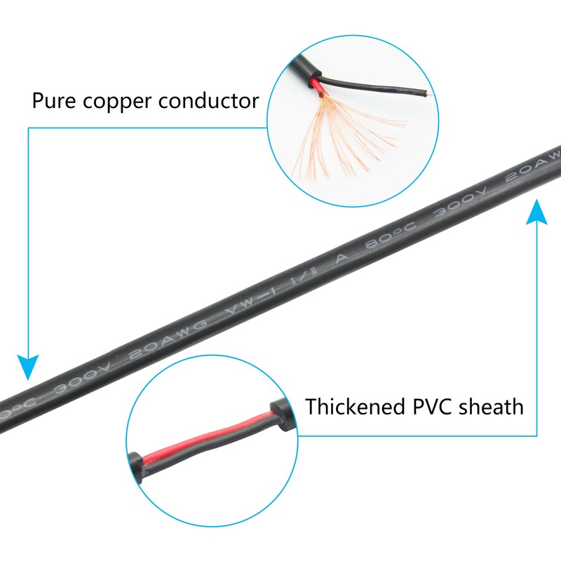 4Pcs USB A Male to 2 Pin Bare Wire 11inch,