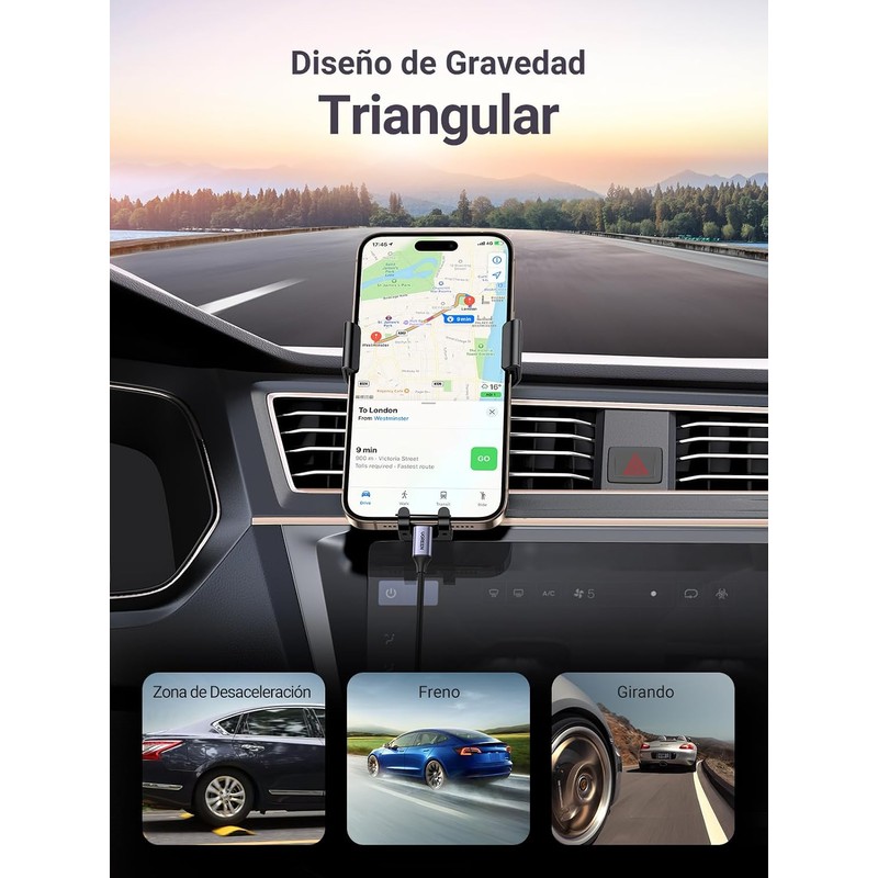 UGREEN Soporte Celular Auto por Gravedad para Ventilación