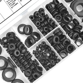 Parishop Cable Grommets, Grommets, Rubber Bushing, Wire Protection, Double Sided Protection, Cable Protection, Grommet Set, Rubber Bush, Wire Grommets, Wire Rings, 8 Sizes and 180 Pieces with Storage