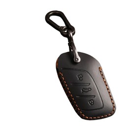 ISDORE Premium Leather Key Fob Case Compatible with MG4 EV, ZS, MG5 - Key Fob Cover to Protect Key Buttons - Lightweight, Unbreakable Key Fob Holder (Black)