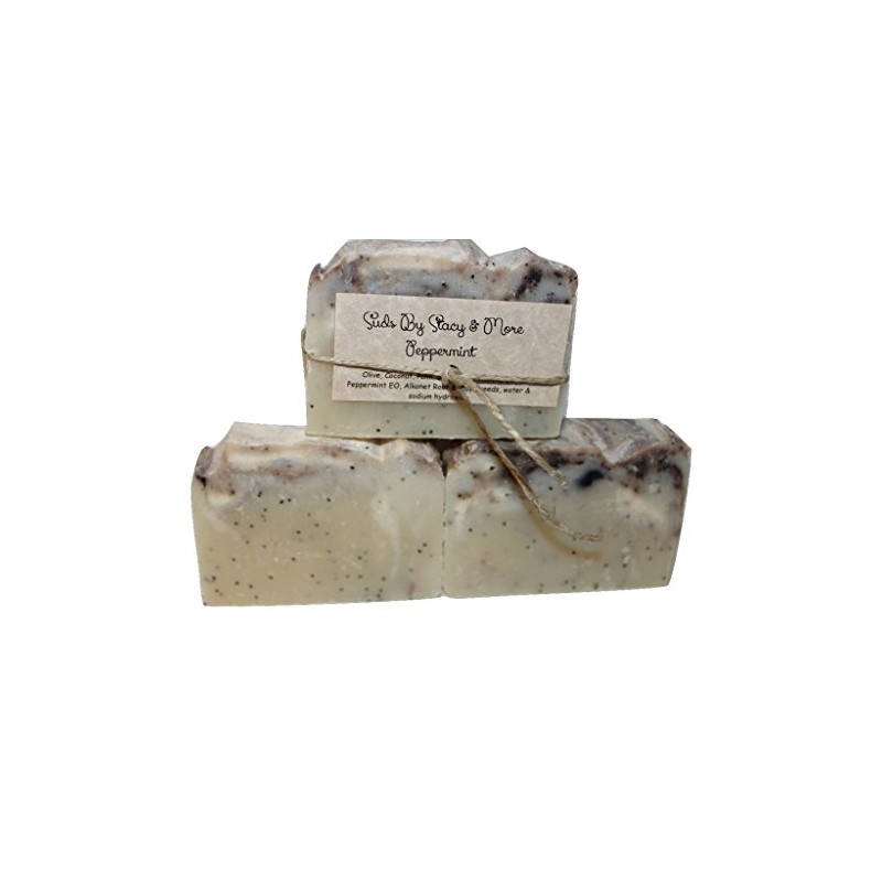 Suds By Stacy and More Peppermint Homemade Soap Bars (Three-