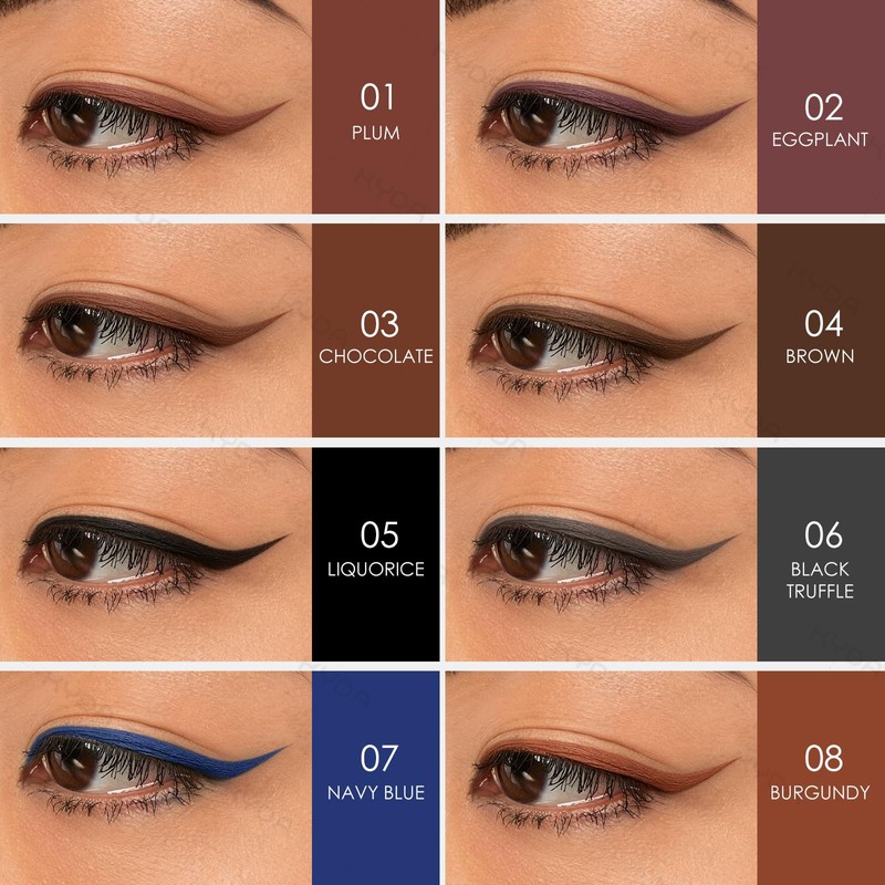 KOSRA Matter Eyeliner-Stift, Wasserfest, Wischfest Eyeliner -6#Black