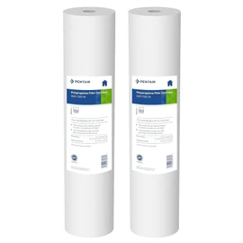 Pentair Pentek DGD-7525-20 Big Blue Water Filter, 20-Inch Whole House Sediment Filter Cartridge Replacement, Dual-Gradient Density Spun Polypropylene, 20" x 4.5", 25 Micron, Pack of 2, White