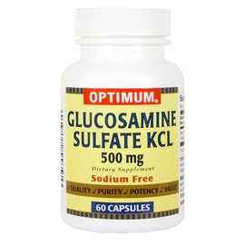 Optimum Glucosamine Sulfate KCL Capsules, 500 Mg, 60 Count