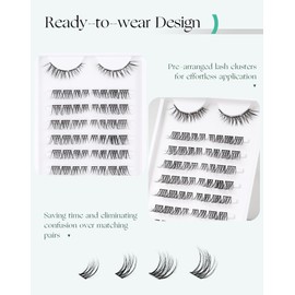 Onlyall Lash Clusters Eyelash Extensions Pre-styled False Eyelashes Clusters Natural C Curl Lash Clusters Wispy False Lashes Clusters Eyelash Clusters Wispy-22