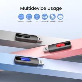 USB Stick 128 GB 3.0 Pack of 3, Vansuny USB Stick 3.0 128 GB Pack of 3, USB 3.0 128 GB Memory Stick Data Storage Backup for PC/Mac/Desktop/Laptop/Game Consoles (64GB, Pack of 5)