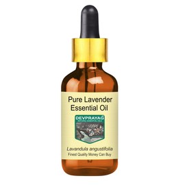 Devprayag Pure Lavender Essential Oil (Lavandula angustifolia) with Glass Dropper Natural Therapeutic Grade Steam Distilled 15ml (0.50 oz)