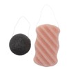 Outanaya 2pcs Konjac Body Sponge Bamboo Charcoal Face Body Scrubber
