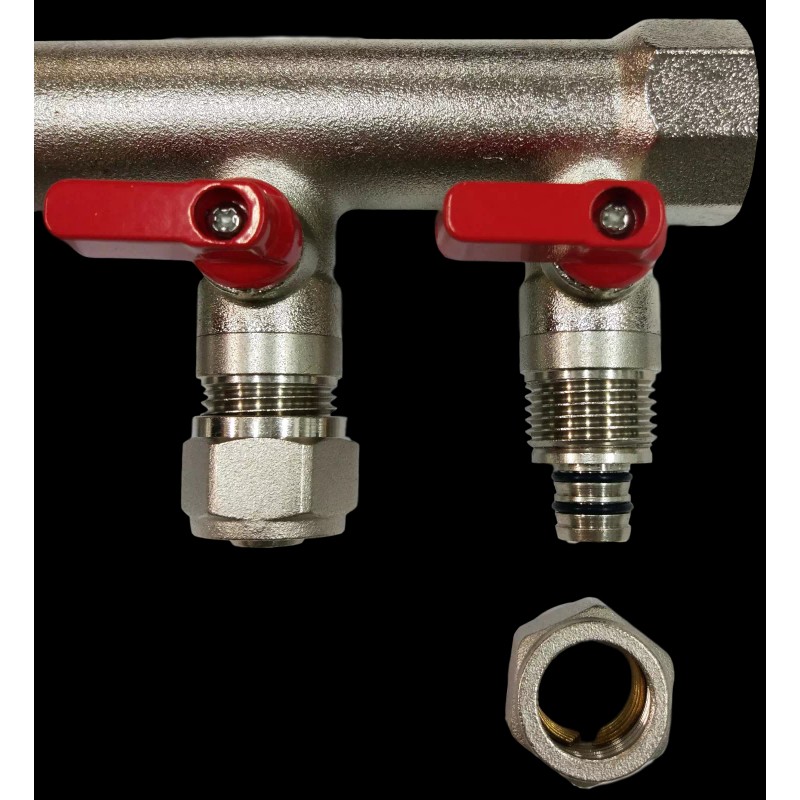 Unbranded 3/4" 3-Loops Ball Valve Brass PEX Manifold for 1/2"