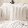MOSAYT 18x18 Faux Fur Plush Throw Pillow Covers Set of