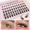 Self Adhesive Eyelashes Kit, 60 Clusters Natural Look Eyelash Extensions