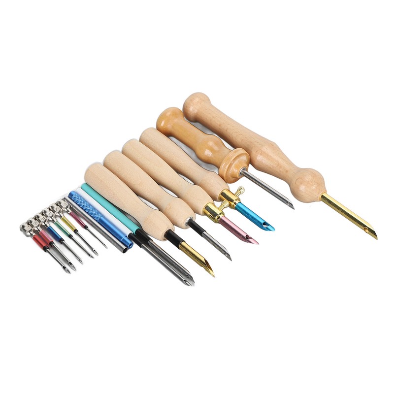 Punch Needle Set Wooden Handle Stainless Steel Ergonomic Easy Operation