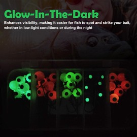 Eupheng ZINC-TECH Spring Lock Crappie Jig Heads, Glow in Dark Rounded Ball Head Jig 1/16oz 1/8oz for Crappie Panfish Trout Perch Walleye 5 Colors 20/30PCS