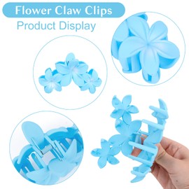 4PCS Cute Plumeria Flower Claw Hair Clips for Women - Large, Strong Hold Beach Hair Accessories for Thick Hair (Colorful)