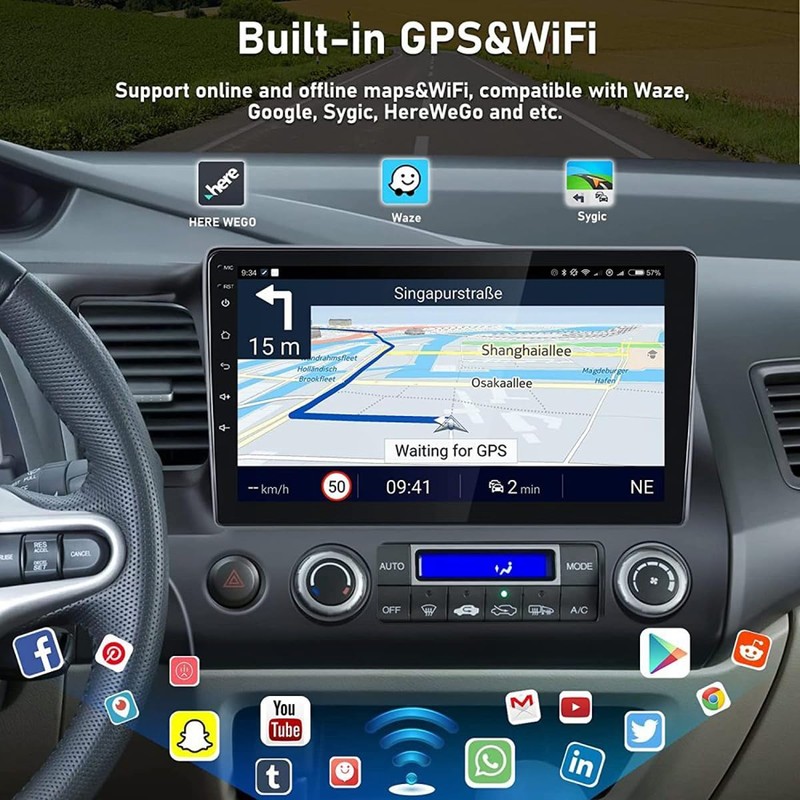 10.1" Double Din Car Radio Stereo for Honda Civic 2006