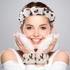 1 x leopard pattern headband and 2 x bracelets, plush headband, headband against slip and water-absorbing headband, suitable for face washing, make-up and beauty.