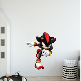 HD Shadow Hedgehog Wall Decal, Cartoon Video Game Wall Art for Kids Room Wall Decor, Removable & Repositionable Fabric Wall Sticker (18" Tall x 14" Wide)