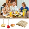 100 Pack Bamboo Appetizer Forks, Toothpick for Appetizer, 3.5 Inch