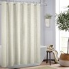 KOUFALL Linen Waterproof Linen Fabric Shower Curtain for Bathroom 72x80